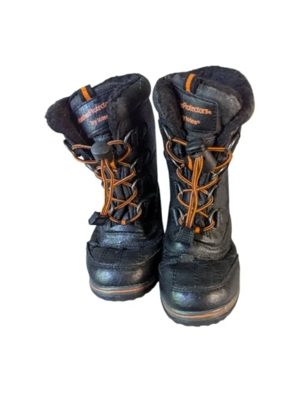 Totes Black and Orange Snow Boots 12 Kids Youth